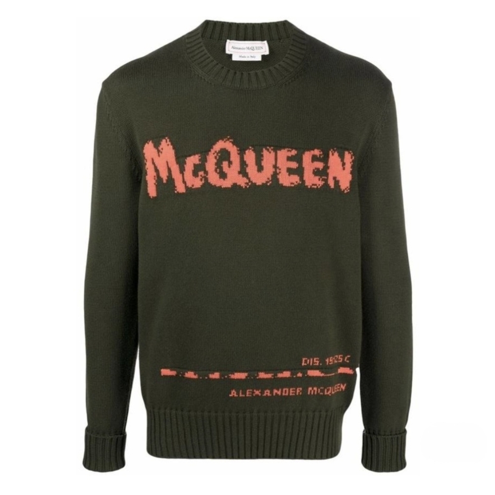 Alexander McQueen Graffiti Logo Crew Neck Jumper, M
